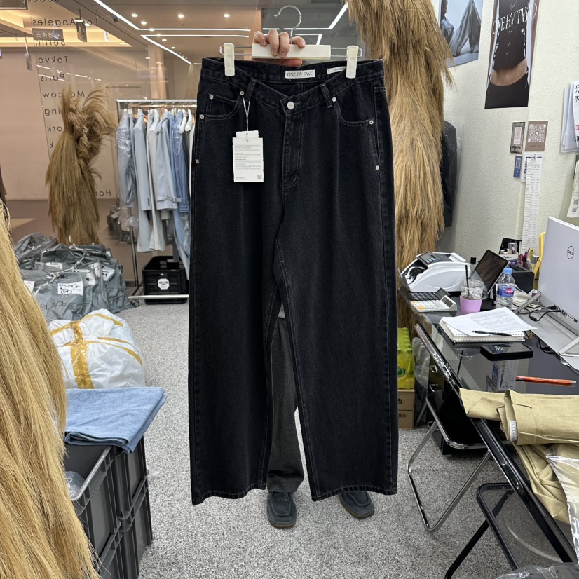 ONEBYTWO東大門直郵女裝新品熱賣休閑職業26春夏時尚牛仔褲ONE BY TWO牛仔褲圖色1