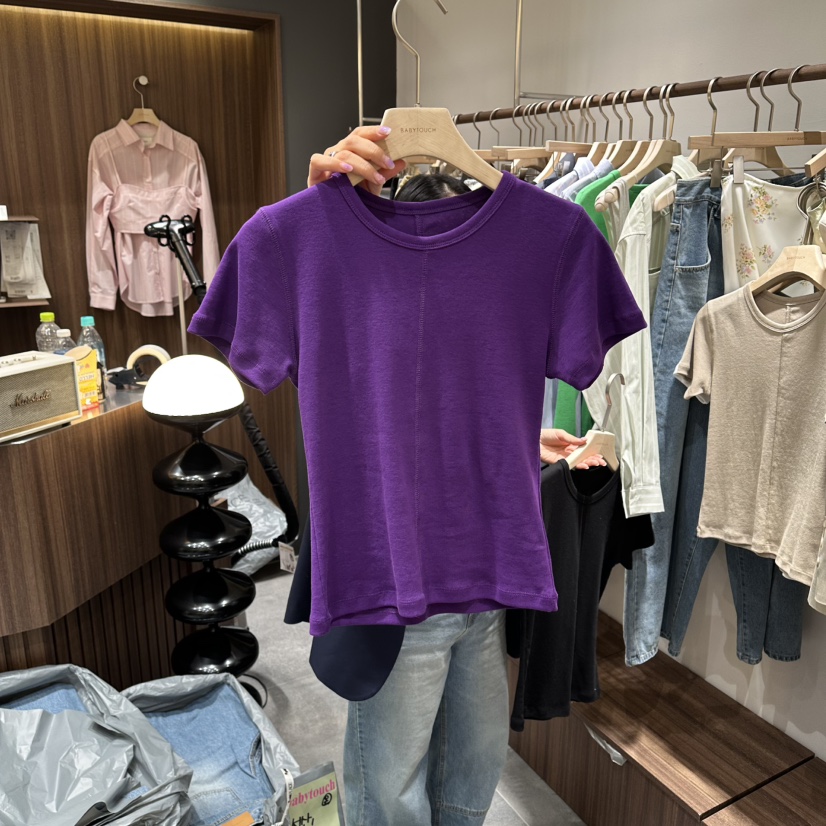 BABYTOUCH東大門實拍女裝新品人氣26春夏真品時尚職業T恤BABYTOUCHT恤圖色4