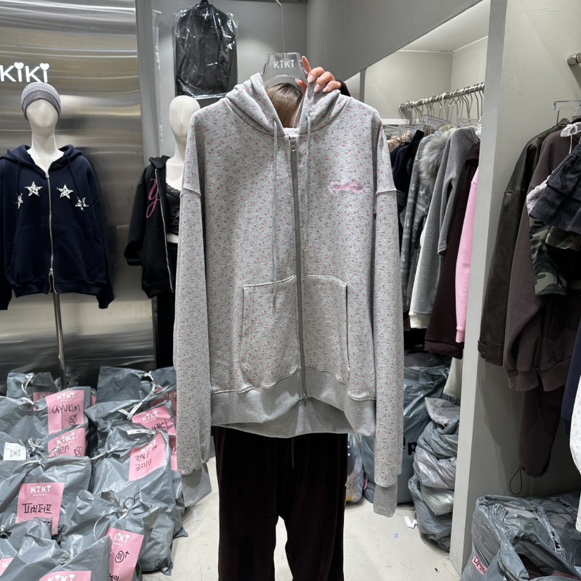 KIKI韓國直郵女士新款時尚職業真品推薦26春夏熱賣夾克花朵KIKI夾克圖色2