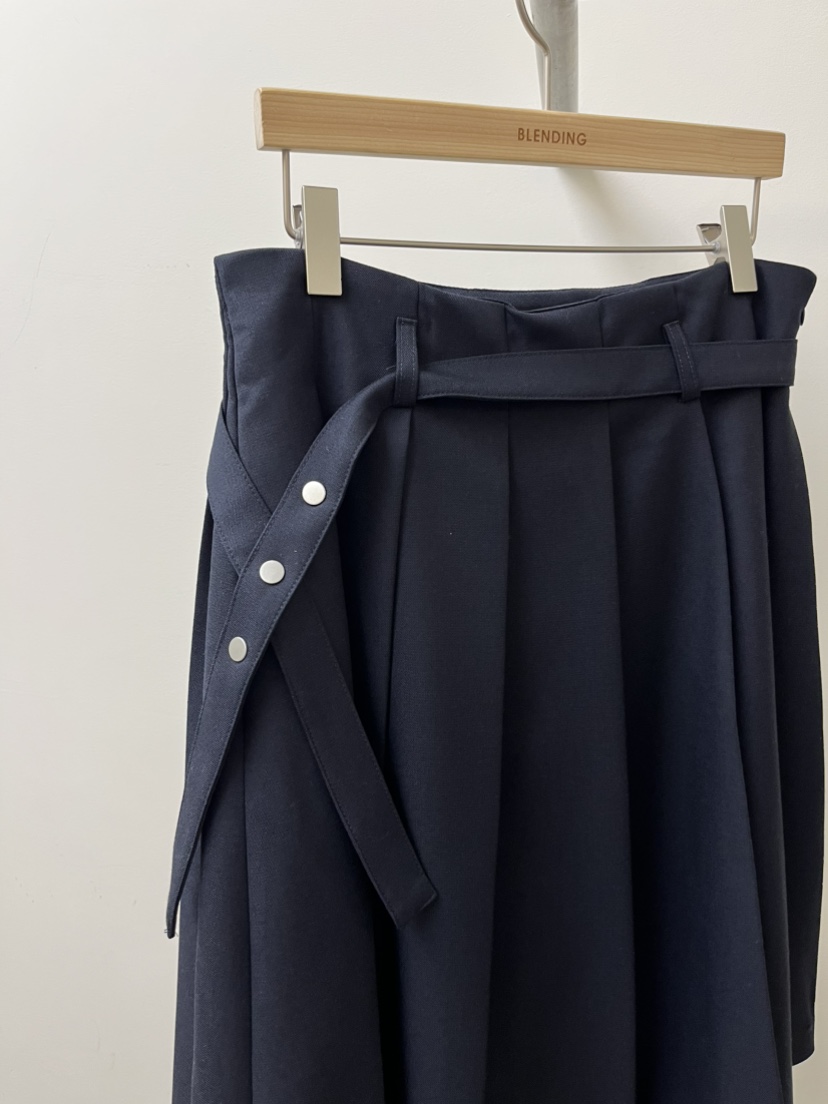 BLENDING-p韓國代購女士新款真品職業人氣推薦長裙腰帶褶裥BLENDING-p長裙