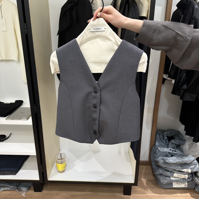 MUYBIEN韓國直郵女裝新款熱賣人氣休閑真品職業時尚26春夏馬甲MUYBIEN馬甲圖色2