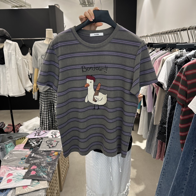 A.CES東大門實拍女裝新款職業真品休閑推薦熱賣人氣T恤鴨A.CEST恤圖色1