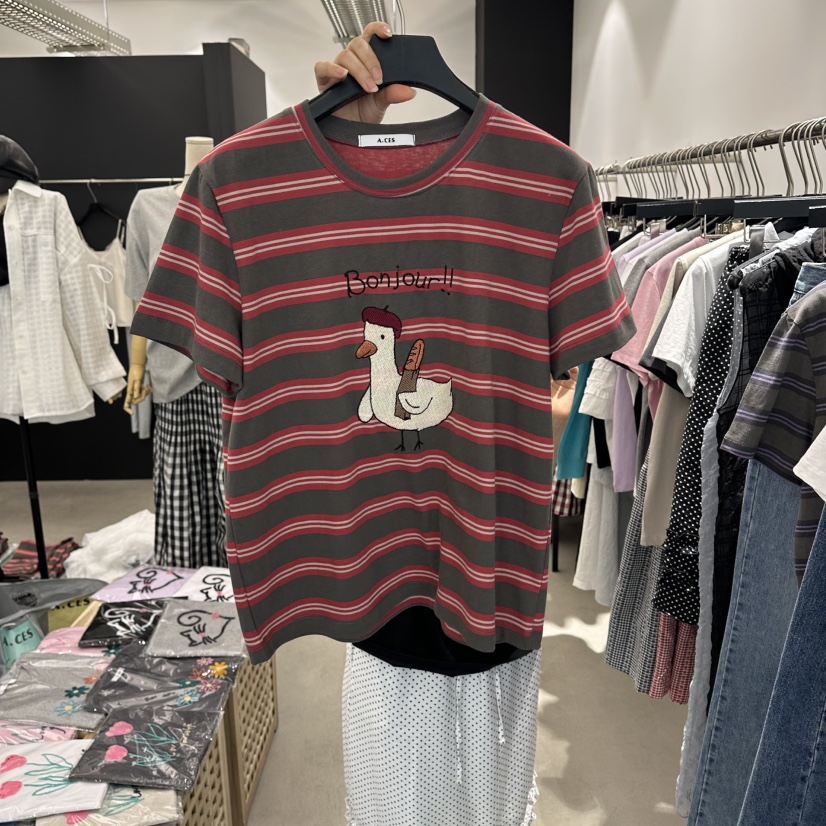 A.CES東大門實拍女裝新款職業真品休閑推薦熱賣人氣T恤鴨A.CEST恤圖色2