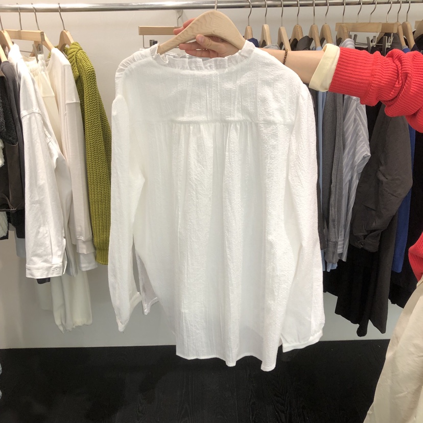 TAFFETA/MURET韓國代購女裝新款推薦真品襯衫蕾絲衫荷葉邊TAFFETA/MURET襯衫/蕾絲衫