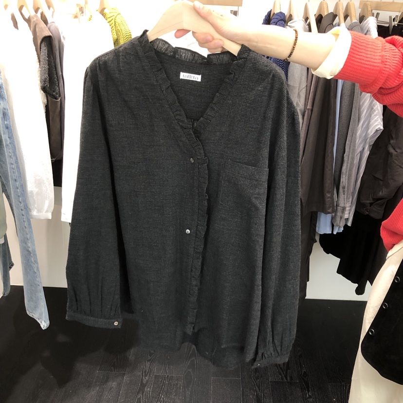 TAFFETA/MURET韓國代購女裝新款推薦真品襯衫蕾絲衫荷葉邊TAFFETA/MURET襯衫/蕾絲衫圖色2