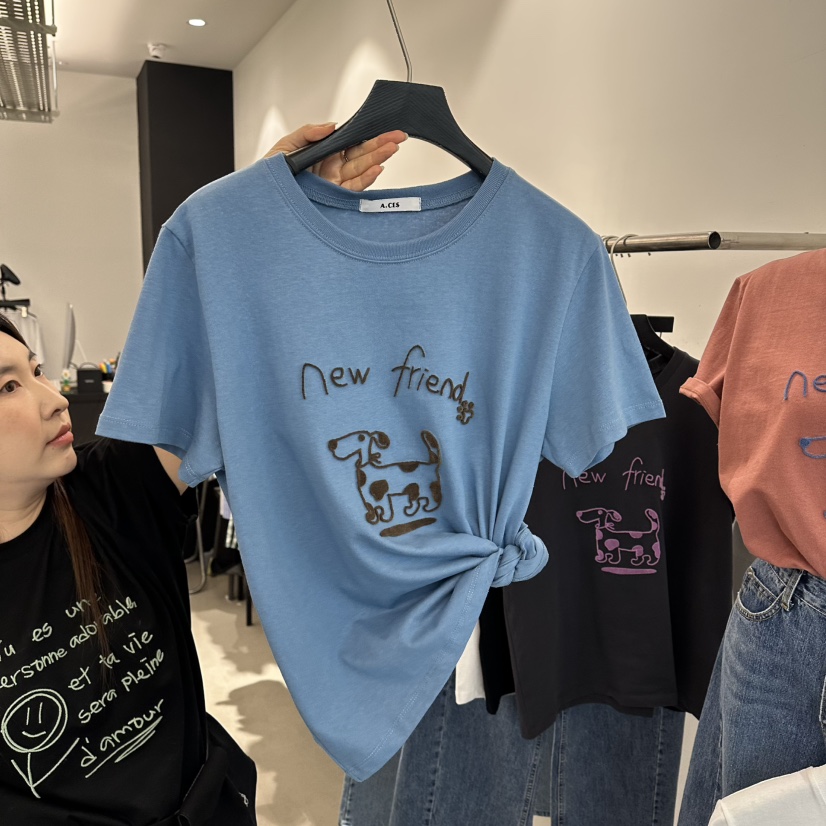 A.CES東大門直郵女裝新款推薦熱賣休閑人氣26春夏職業T恤A.CEST恤圖色3