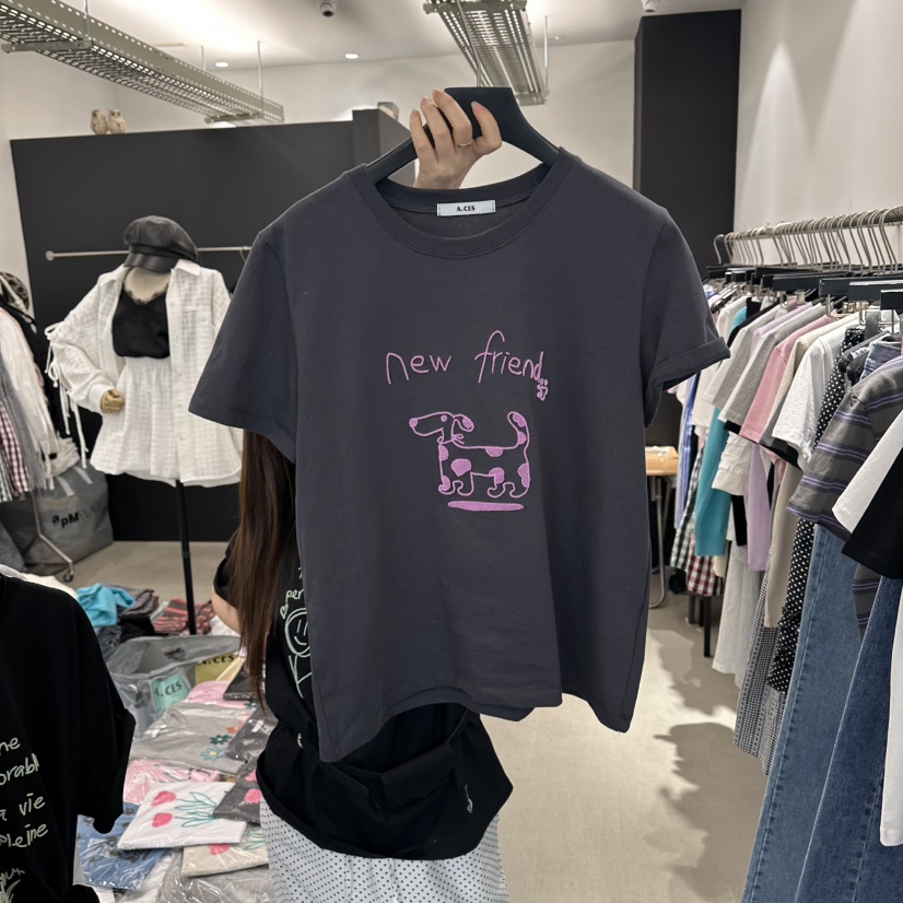 A.CES東大門直郵女裝新款推薦熱賣休閑人氣26春夏職業T恤A.CEST恤圖色4