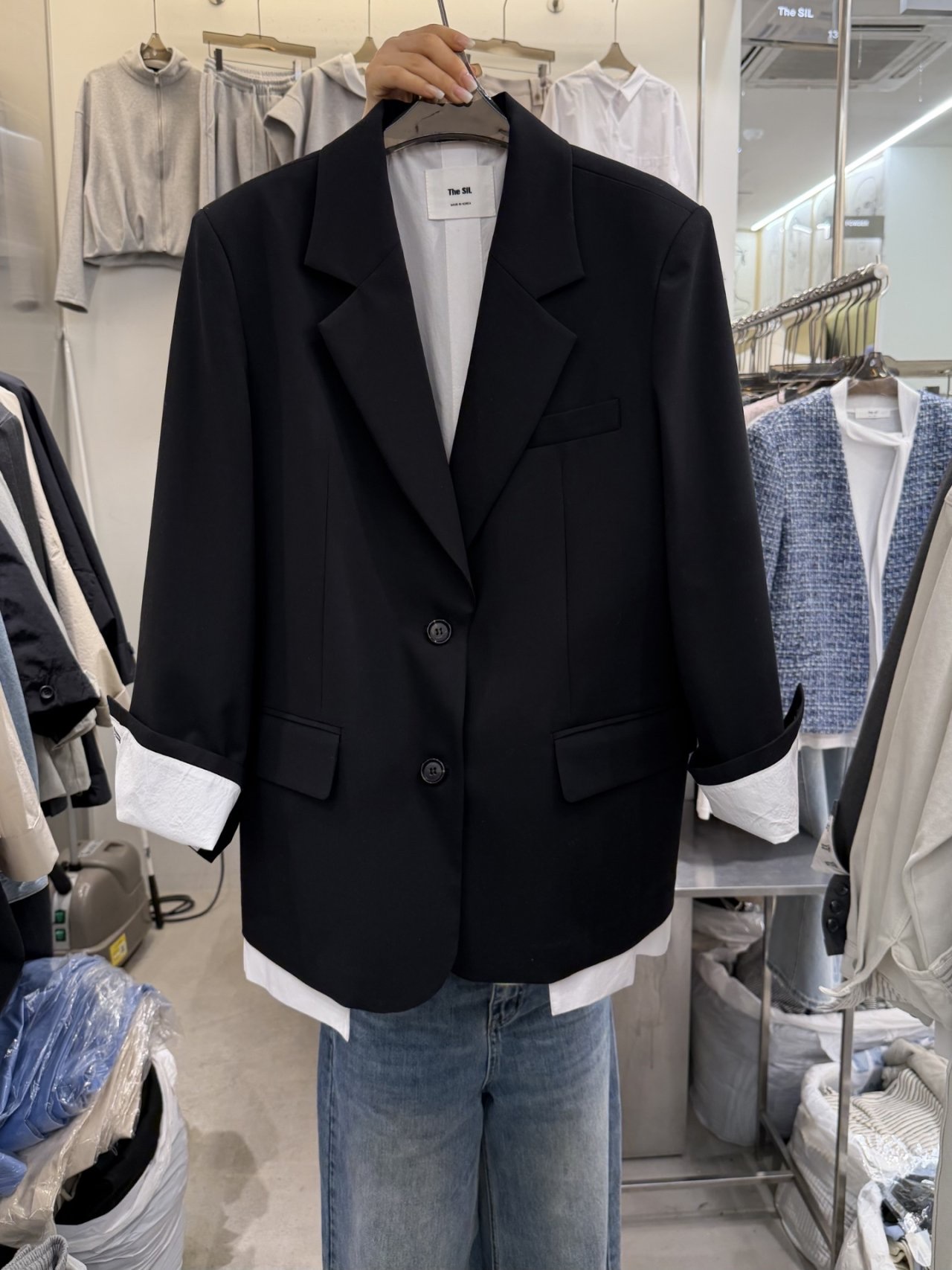 THE SIL韓國直郵女士新品人氣推薦時尚真品熱賣夾克假兩件THE SIL/1 2ILLY夾克圖色2