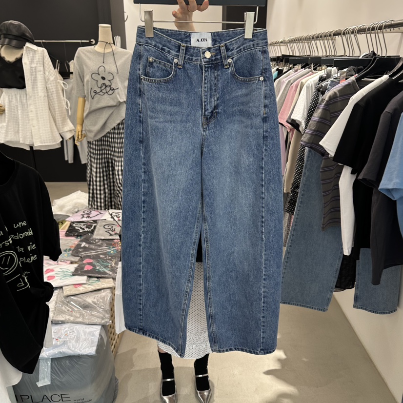 A.CES東大門實拍女裝新款人氣休閑26春夏職業時尚牛仔褲A.CES牛仔褲圖色1
