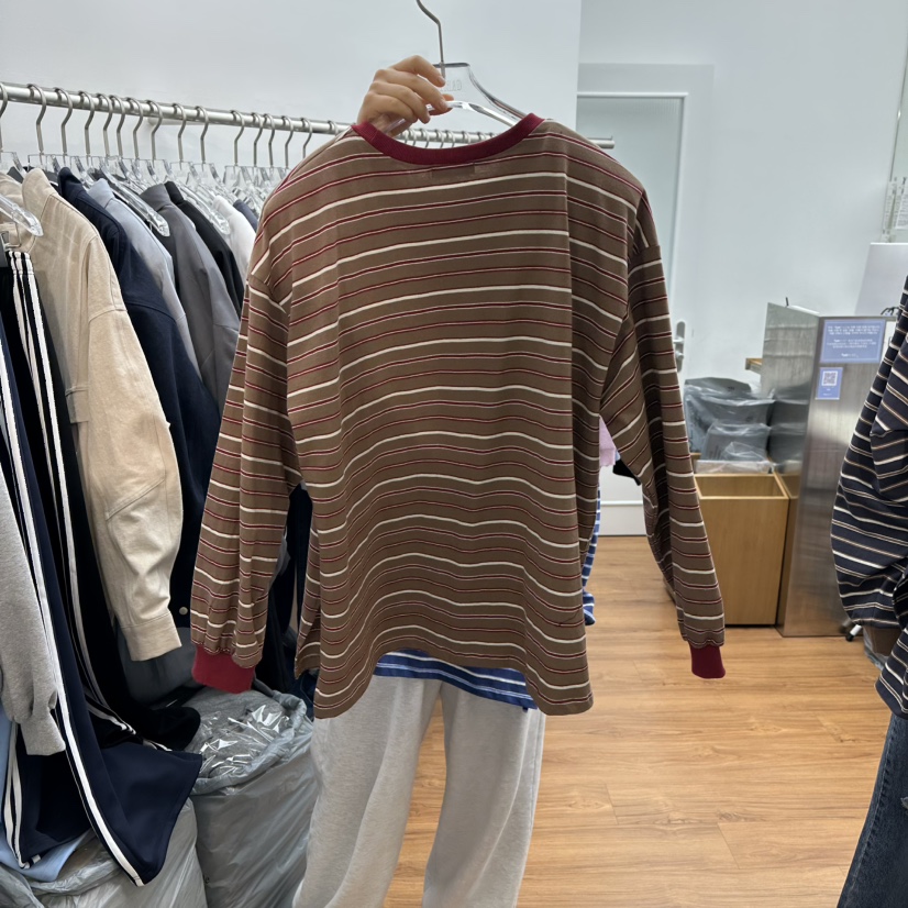 GABIZON東大門代購女裝新品休閑推薦時尚熱賣長袖T恤條紋GABIZON長袖T恤