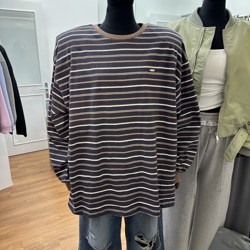 GABIZON東大門代購女裝新品休閑推薦時尚熱賣長袖T恤條紋GABIZON長袖T恤圖色2