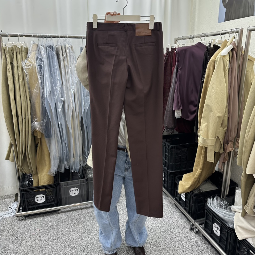 ONEBYTWO韓國代購女裝新款真品熱賣職業人氣休閑休閑褲開衩ONE BY TWO休閑褲