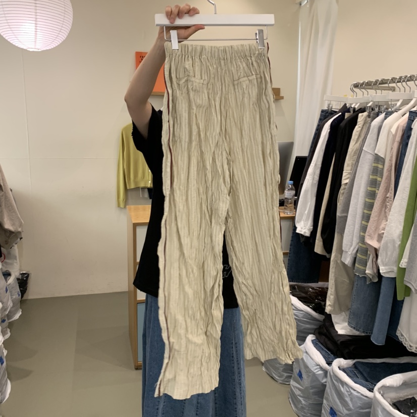 ARE東大門代購女士新品時尚人氣26春夏職業熱賣休閑褲褶皺ARE YOU/ARE休閑褲