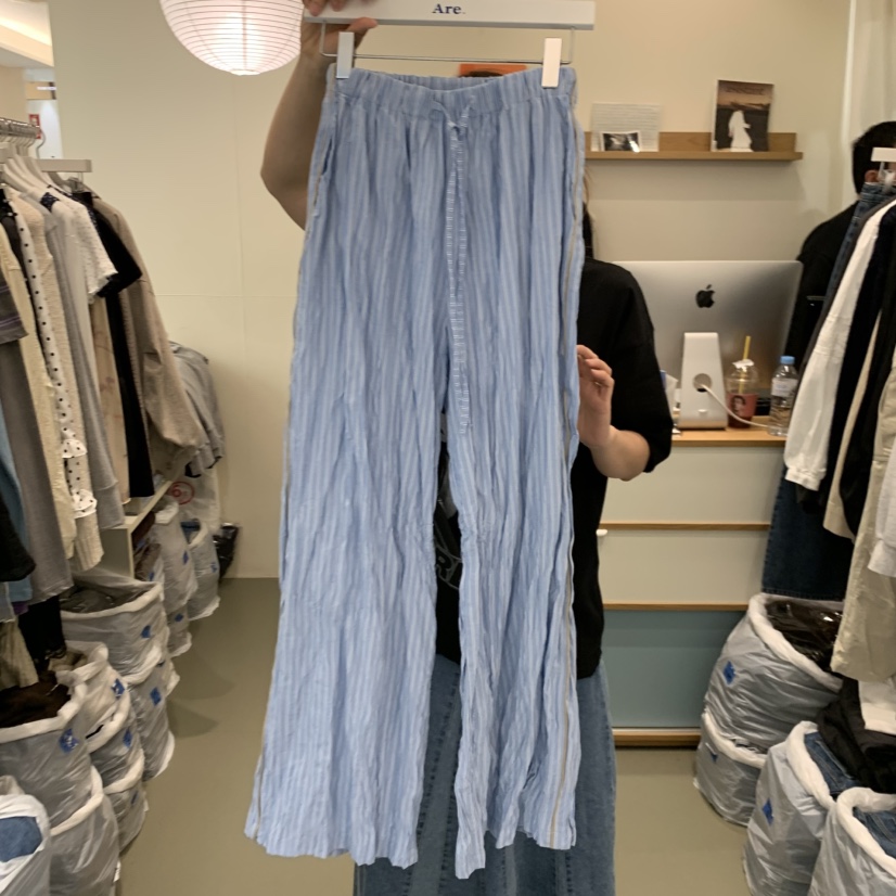 ARE東大門代購女士新品時尚人氣26春夏職業熱賣休閑褲褶皺ARE YOU/ARE休閑褲圖色1