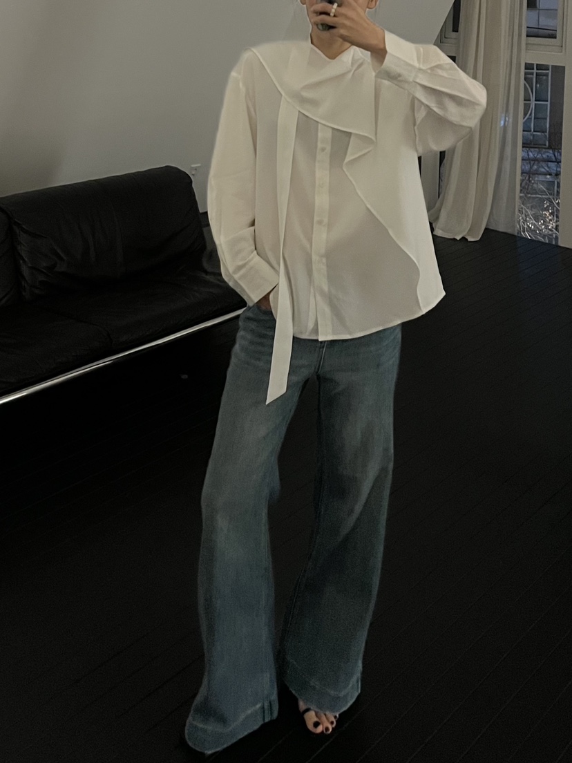 ADDICTED韓國直郵女裝新品真品26春夏時尚襯衫蕾絲衫圍巾ADDICTED襯衫/蕾絲衫