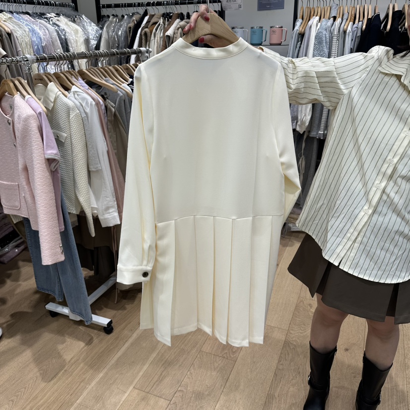 M.G.N韓國直郵女士新款休閑推薦26春夏熱賣職業連衣裙褶皺MAGNET連衣裙