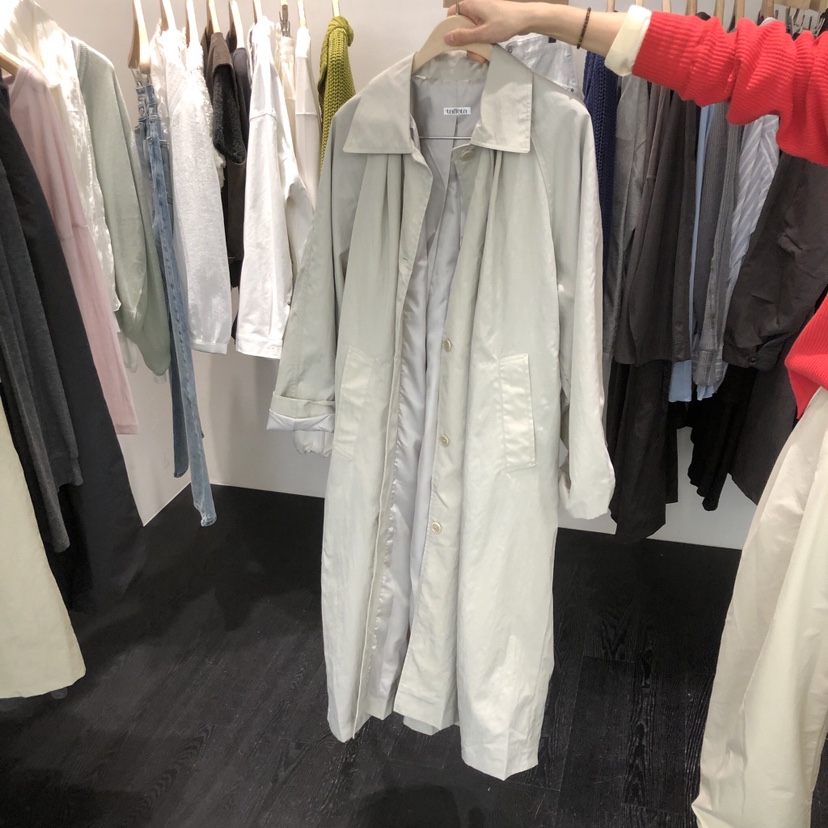TAFFETA/MURET東大門直郵女士新品真品熱賣長款風衣含腰帶TAFFETA/MURET長款風衣圖色1