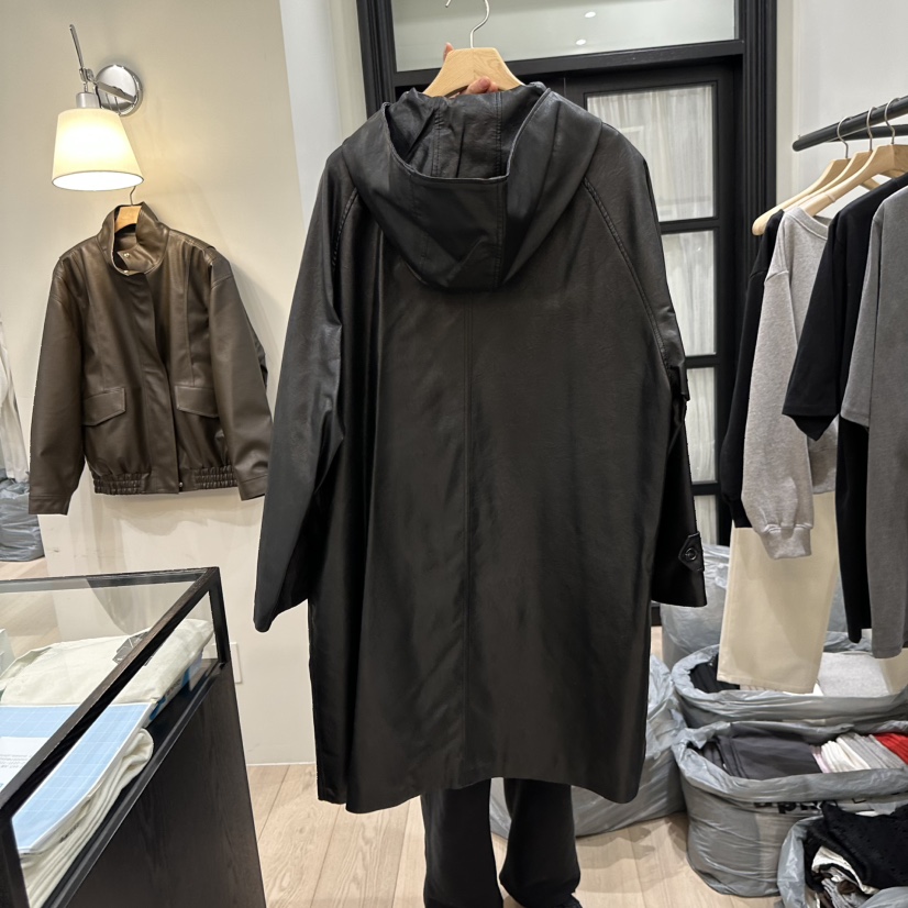 NOTTINGHAM/AVECNOUS韓國直郵女裝新品休閑長款風衣連帽NOTTINGHAM/AVECNOUS長款風衣