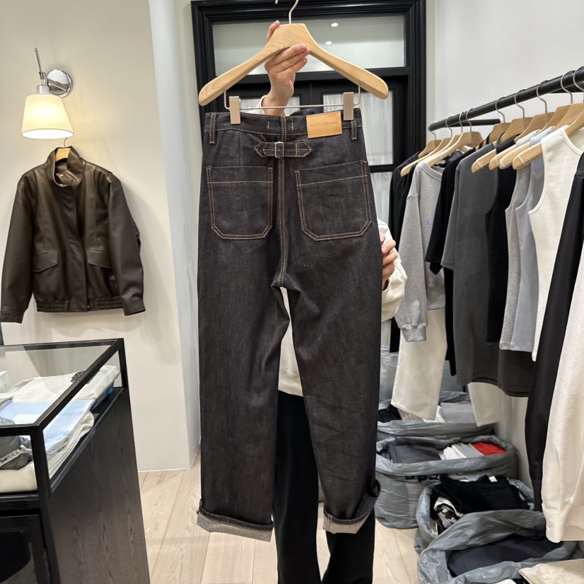 NOTTINGHAM/AVECNOUS韓國代購女士新款真品牛仔褲不褪色NOTTINGHAM/AVECNOUS牛仔褲