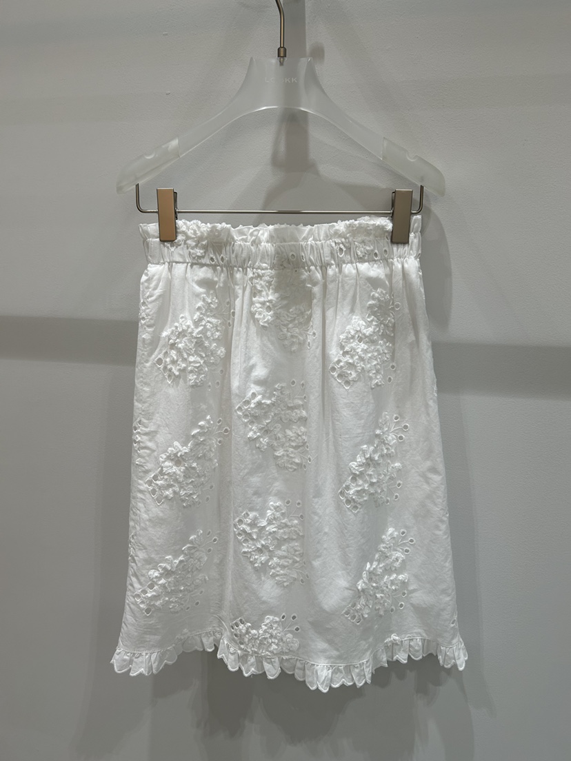 LOOKK/MIMME東大門代購女士新品26春夏半身裙中短裙刺繡花朵LOOKK/MIMME半身裙/中短裙圖色1