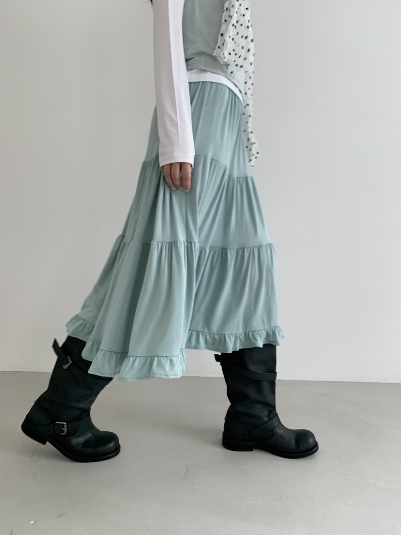 ORDINARYA東大門實拍女士新品26春夏熱賣時尚推薦長裙褶皺ROESMMOSS長裙