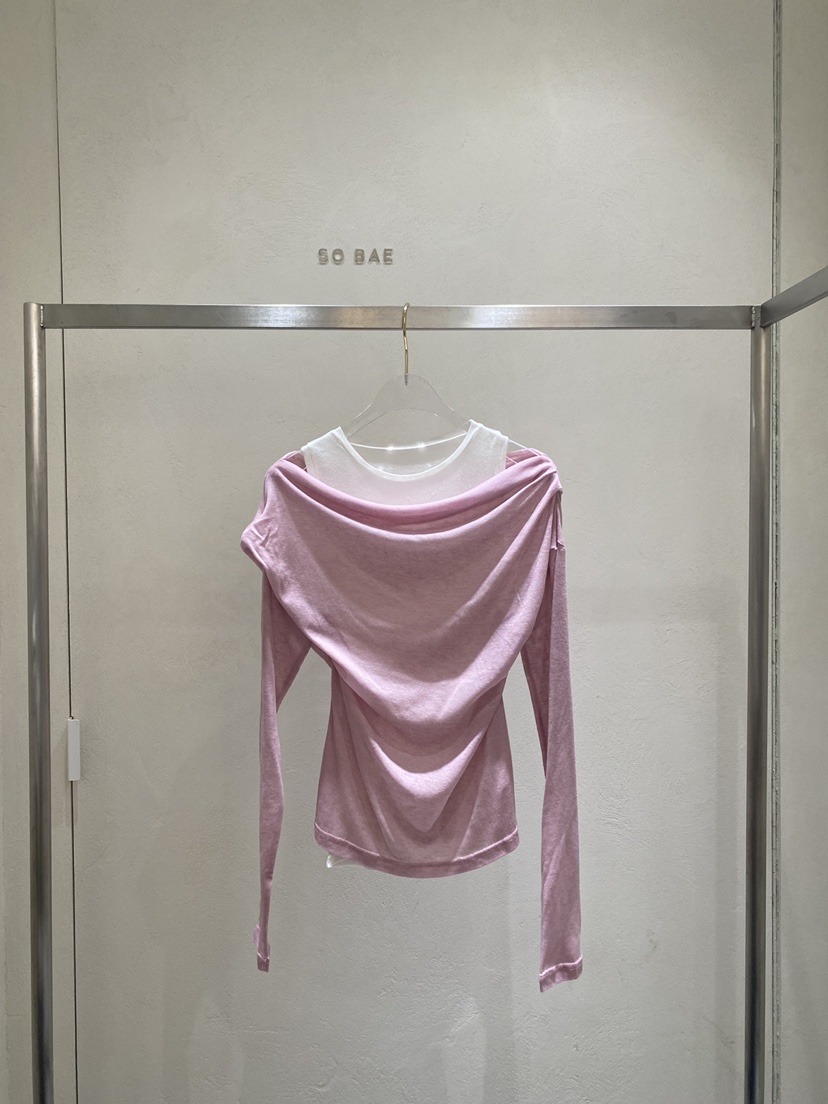 SO BAE韓國代購女士新款人氣熱賣職業休閑長袖T恤假兩件SO BAE長袖T恤圖色3