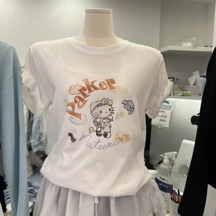 LELEN韓國直郵女士新品26春夏真品人氣時尚熱賣休閑推薦T恤LELENT恤圖色1