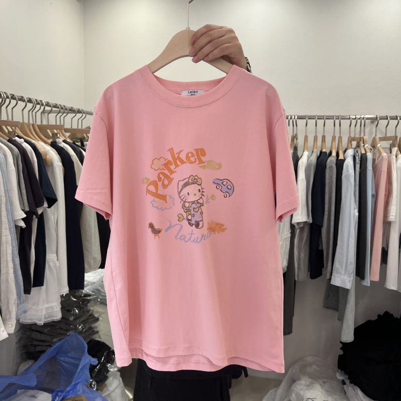 LELEN韓國直郵女士新品26春夏真品人氣時尚熱賣休閑推薦T恤LELENT恤圖色2