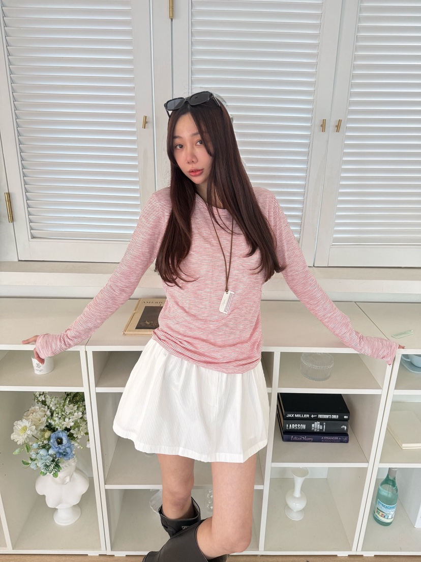 LUMIPLE韓國代購女士新品熱賣時尚休閑26春夏職業長袖T恤LUMIPLE長袖T恤