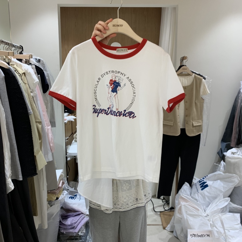 HOWFF東大門直郵女裝新品人氣職業時尚真品休閑26春夏T恤HOWFFT恤圖色2