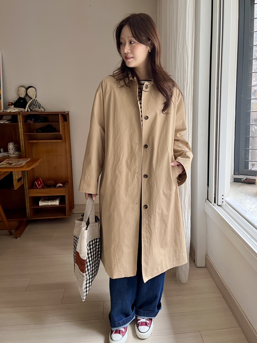 AT NOTE韓國直郵女士新品推薦26春夏真品職業時尚長款風衣AT NOTE長款風衣