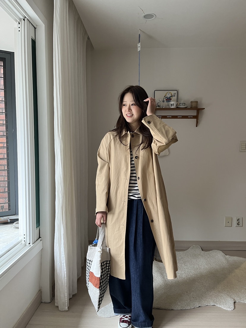 AT NOTE韓國直郵女士新品推薦26春夏真品職業時尚長款風衣AT NOTE長款風衣