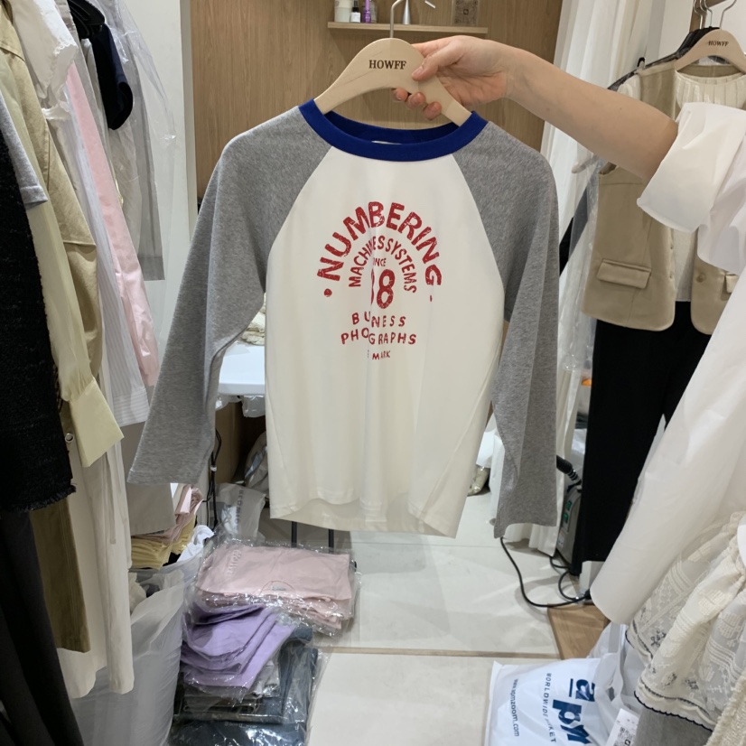 HOWFF東大門直郵女士新品真品職業休閑熱賣時尚26春夏長袖T恤HOWFF長袖T恤圖色1