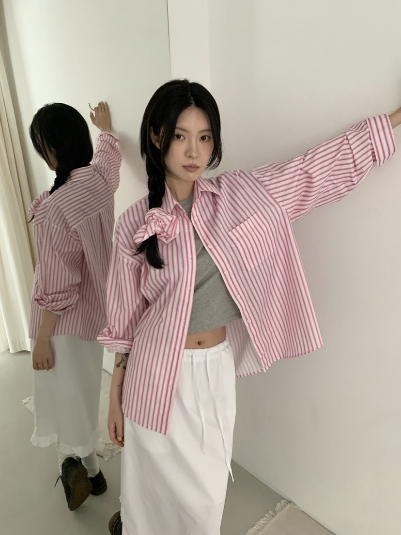 ORDINARYA東大門實拍女士新品真品熱賣休閑襯衫蕾絲衫含頭飾ROESMMOSS襯衫/蕾絲衫