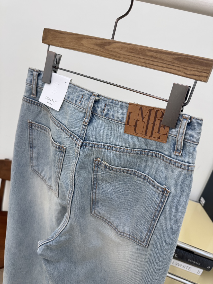 LUMIPLE東大門代購女裝新款休閑真品職業26春夏推薦牛仔褲LUMIPLE牛仔褲