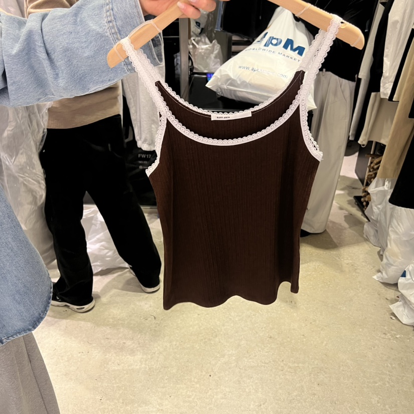 BANY ANCO韓國代購女士新款26春夏人氣吊帶背心系帶蕾絲BANY ANCO吊帶/背心圖色3