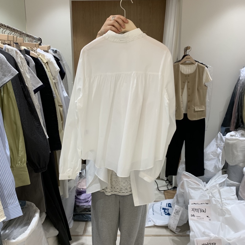 HOWFF韓國代購女士新款人氣職業時尚休閑熱賣襯衫蕾絲衫羅紋HOWFF襯衫/蕾絲衫