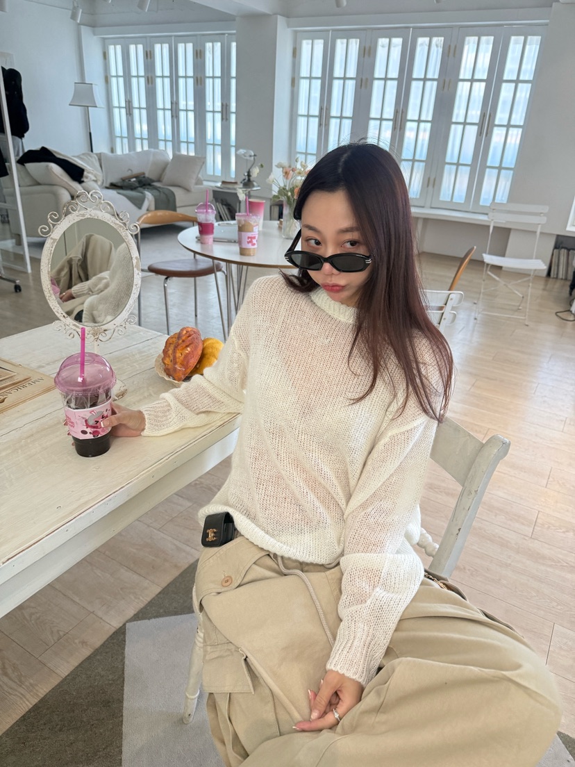 LUMIPLE東大門實拍女裝新款真品休閑人氣熱賣推薦針織衫透明LUMIPLE針織衫