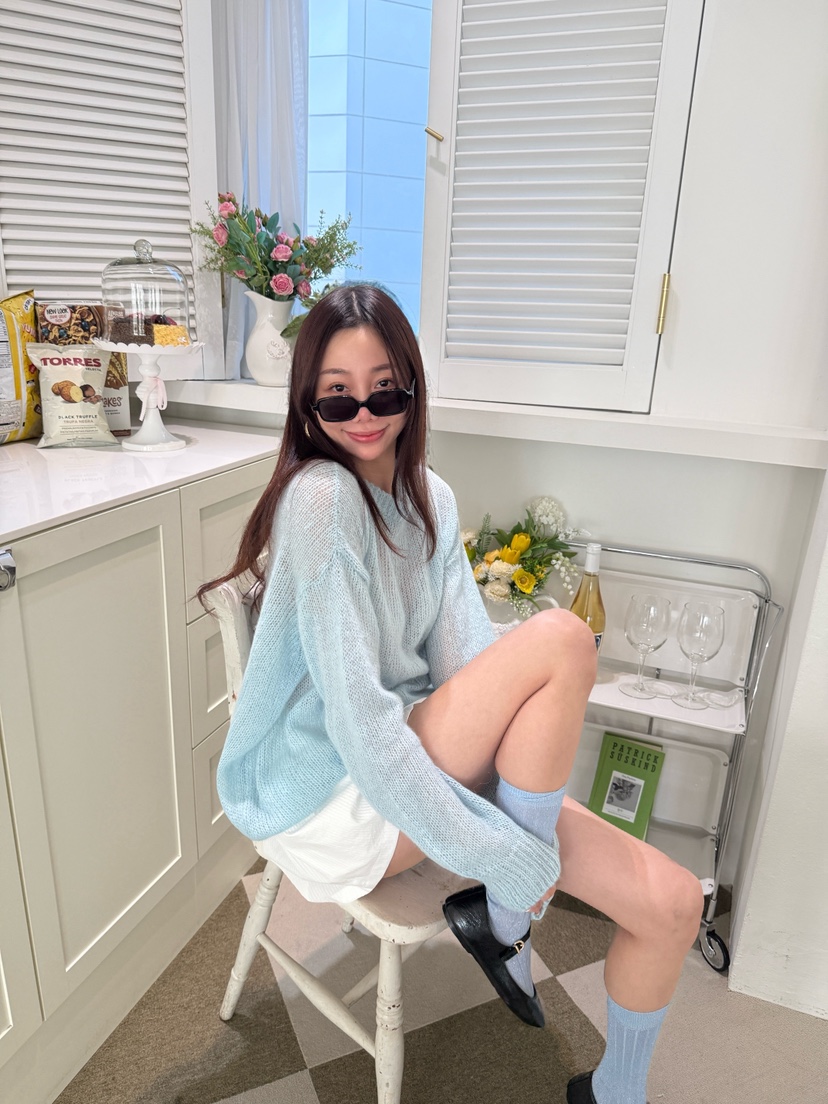 LUMIPLE東大門實拍女裝新款真品休閑人氣熱賣推薦針織衫透明LUMIPLE針織衫圖色3