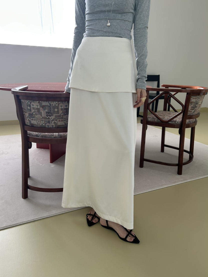 ME MO韓國直郵女裝新款推薦真品時尚職業熱賣26春夏長裙雙層ME MO長裙