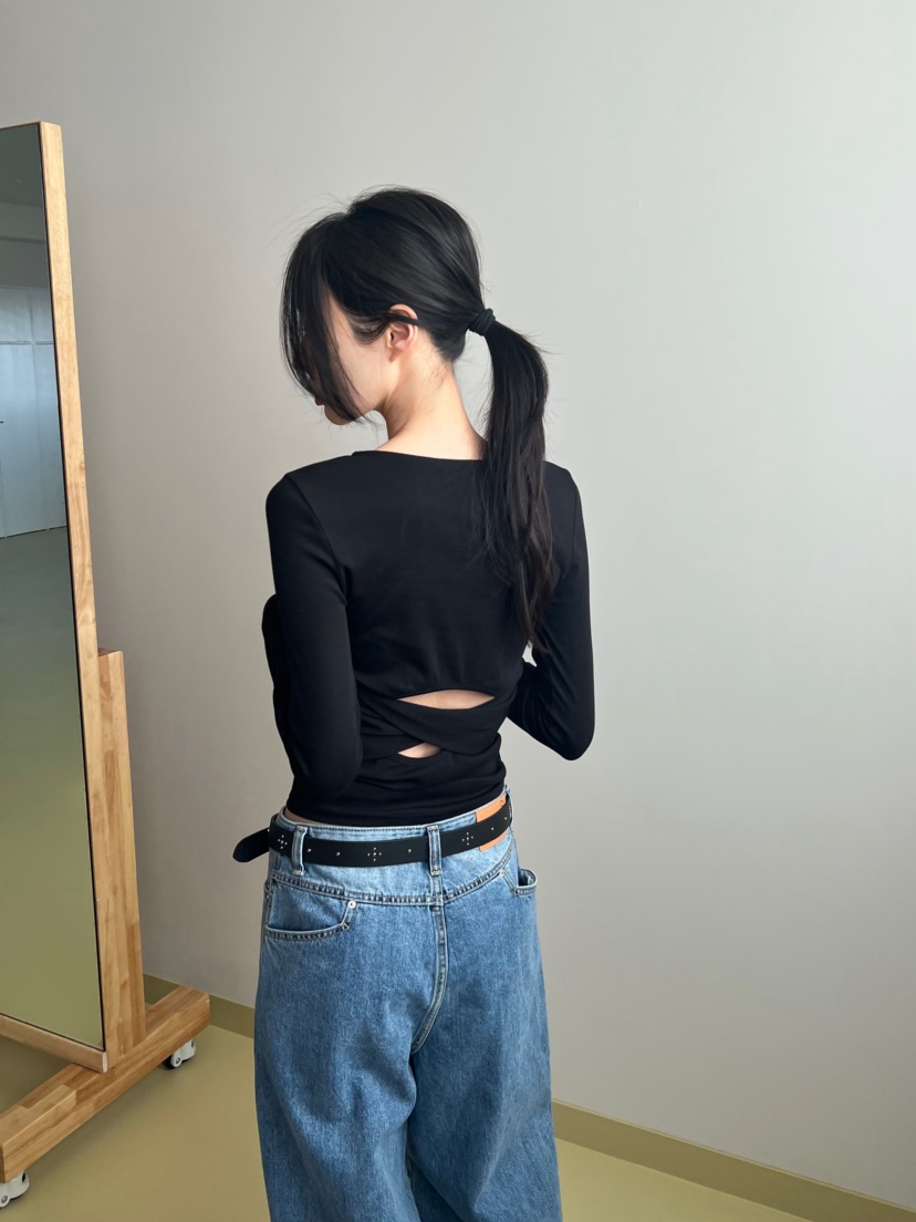 ME MO韓國直郵女士新品真品時尚職業人氣26春夏熱賣長袖T恤ME MO長袖T恤