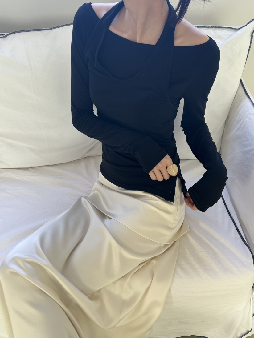 ME MO東大門直郵女士新品時尚26春夏休閑長袖T恤不含吊帶ME MO長袖T恤