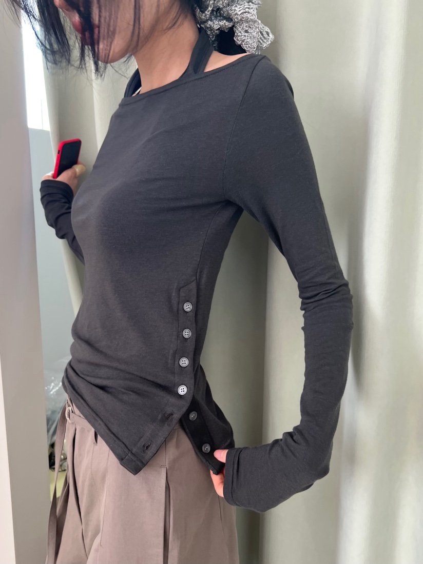 ME MO東大門直郵女士新品時尚26春夏休閑長袖T恤不含吊帶ME MO長袖T恤圖色2