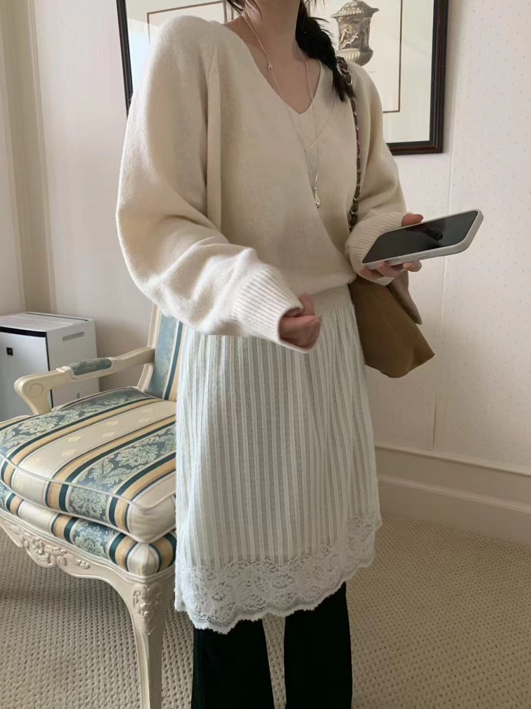 MELLOUNGE-멜라운지-T韓國代購女士新款26春夏真品針織衫MELLOUNGE-T針織衫