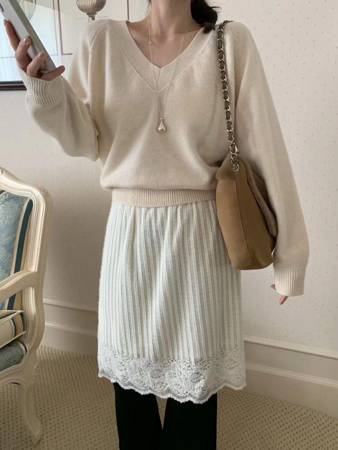 MELLOUNGE-멜라운지-T韓國代購女士新款26春夏真品針織衫MELLOUNGE-T針織衫圖色2