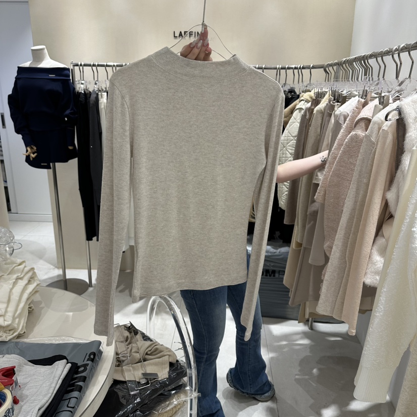 LAFFINE-P東大門實拍女士新款休閑人氣職業時尚長袖T恤羊毛LAFFINE-P長袖T恤