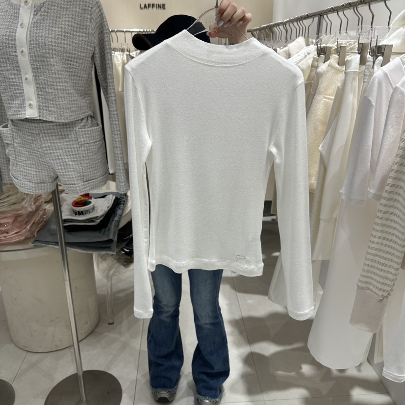 LAFFINE-P東大門實拍女士新款休閑人氣職業時尚長袖T恤羊毛LAFFINE-P長袖T恤圖色1