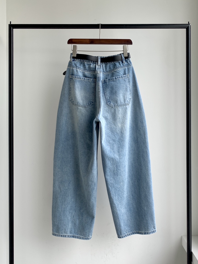 DAVICHI/D.SECOND東大門代購女裝新品職業牛仔褲含隨機腰帶DAVICHI/D.SECOND牛仔褲