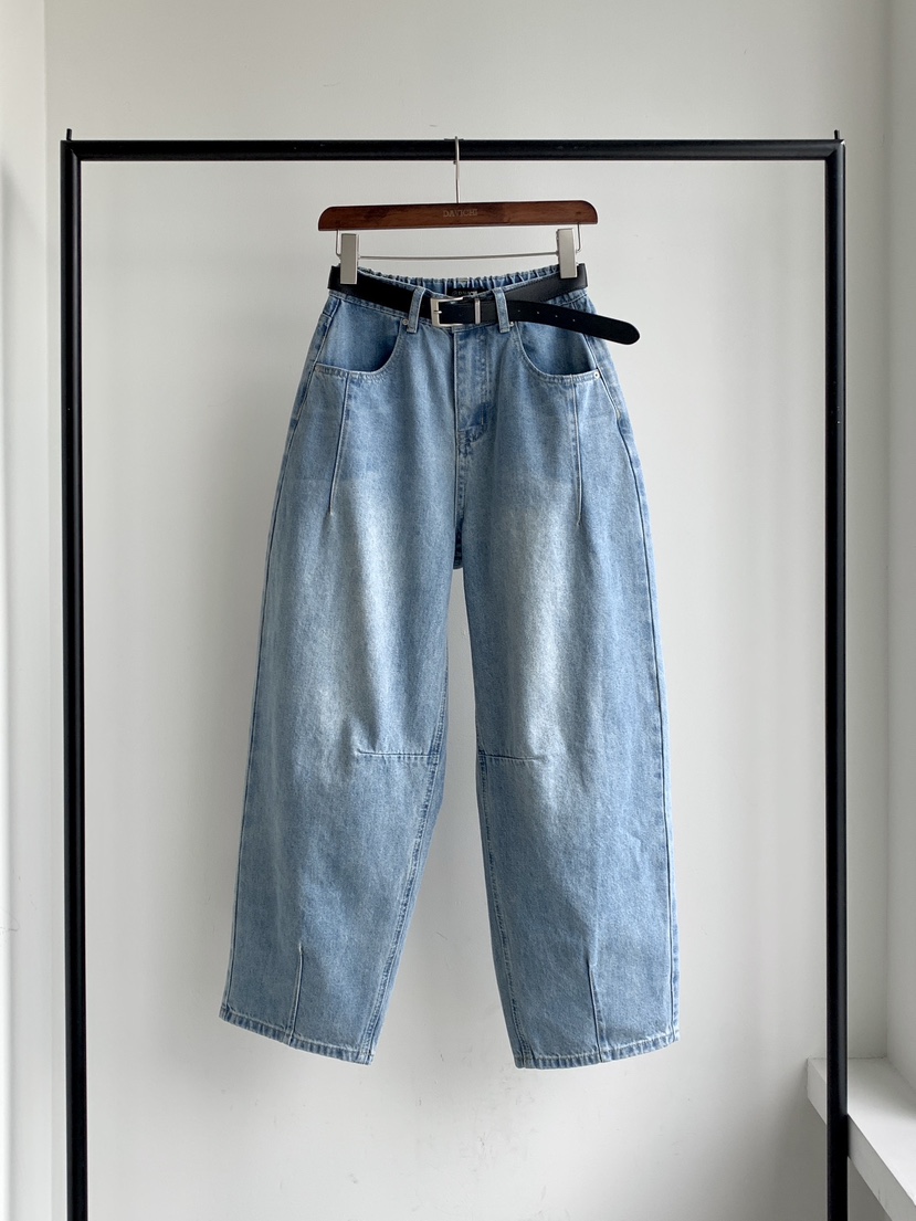 DAVICHI/D.SECOND東大門代購女裝新品職業牛仔褲含隨機腰帶DAVICHI/D.SECOND牛仔褲圖色1