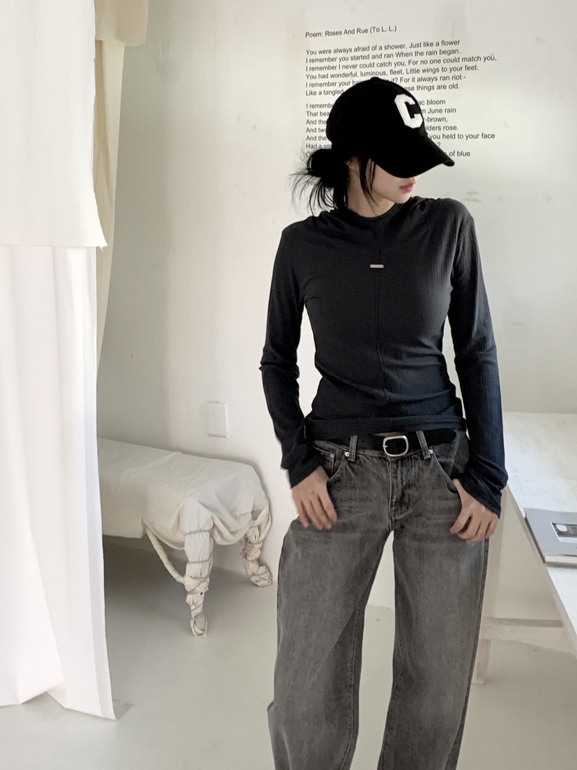 DAVICHI/D.SECOND東大門實拍女裝新品26春夏T恤連帽衫高領DAVICHI/D.SECONDT恤